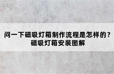 问一下磁吸灯箱制作流程是怎样的？ 磁吸灯箱安装图解